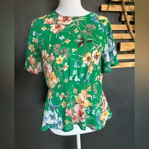 LOFT Green Floral Women's Blouse